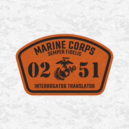 MOS 0251 Interrogator Translator | Leather Patch | Velcro Backed