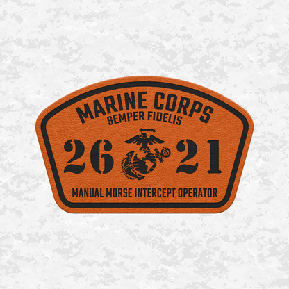 MOS 2621 Manual Morse Intercept Operator | Leather Patch | Velcro Backed