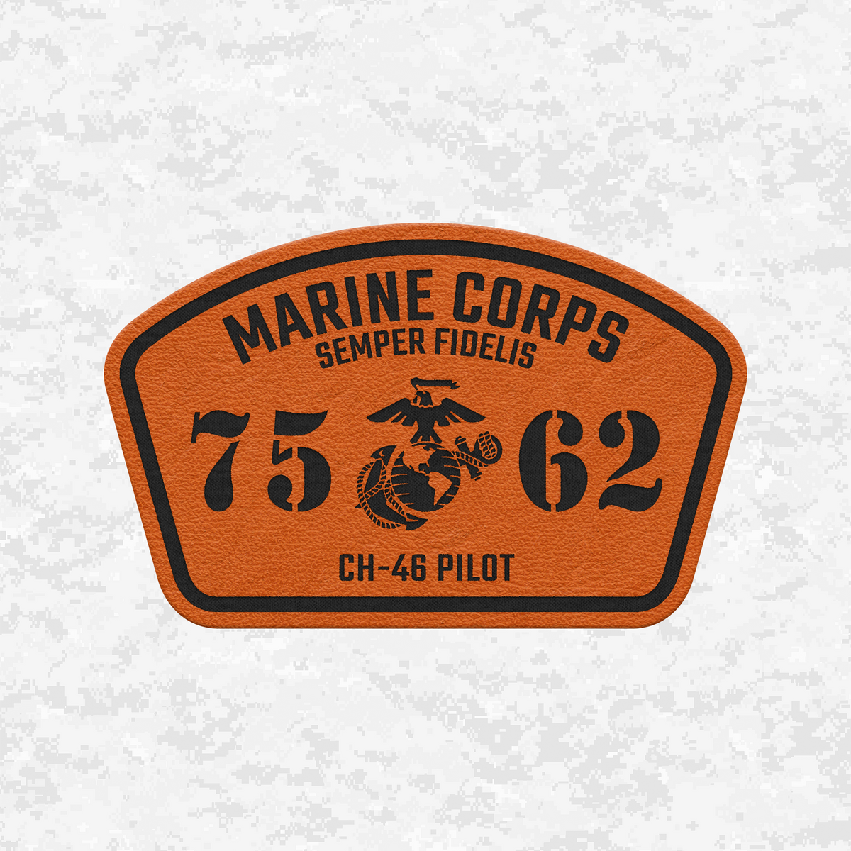 MOS 7562 CH-46 Pilot | Leather Patch | Velcro Backed