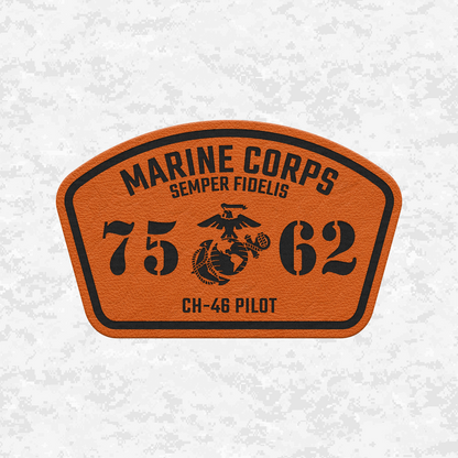 MOS 7562 CH-46 Pilot | Leather Patch | Velcro Backed