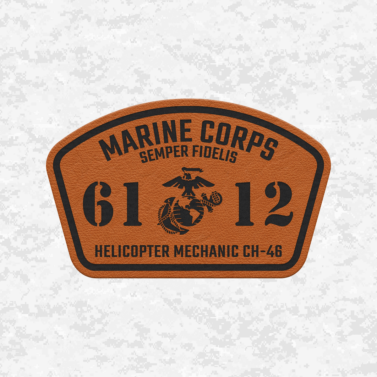 MOS 6112 Helicopter Mechanic CH-46 | Leather Patch | Velcro Backed