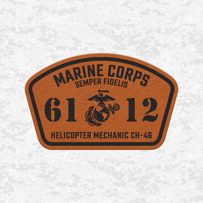 MOS 6112 Helicopter Mechanic CH-46 | Leather Patch | Velcro Backed