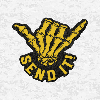 Send It Shaka | Leather Patch | Velcro Backed