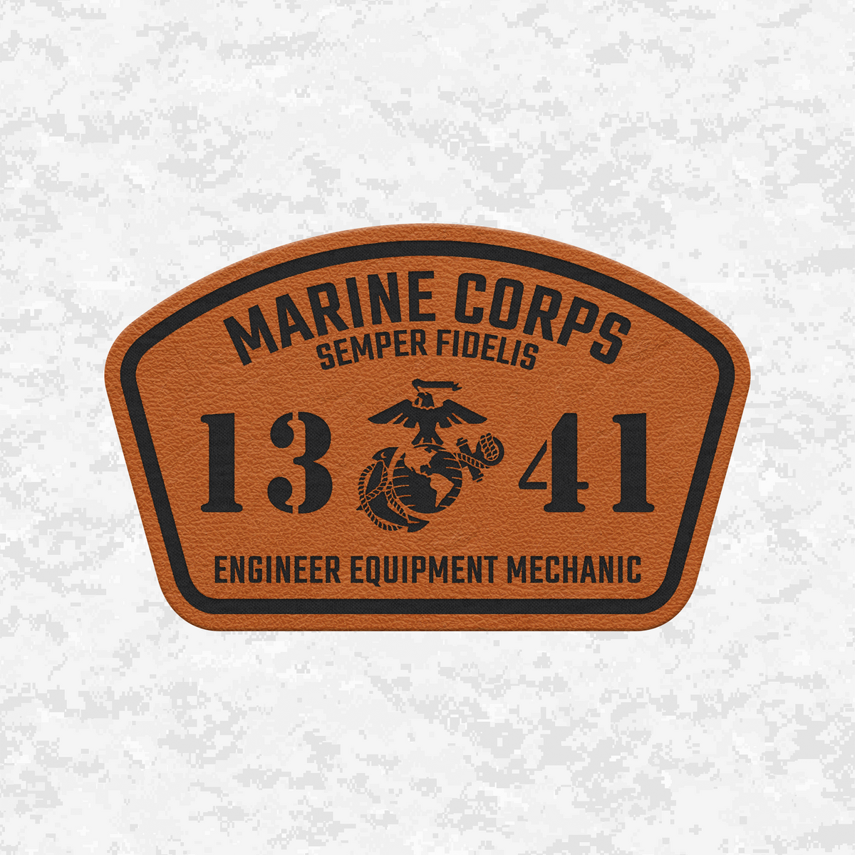 MOS 1341 Engineer Equipment Mechanic | Leather Patch | Velcro Backed