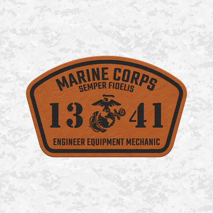MOS 1341 Engineer Equipment Mechanic | Leather Patch | Velcro Backed
