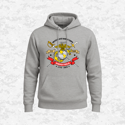 250th USMC | Semper Fidelis | United States Marine Corps | EGA | 250 Years Collection | Hoodie