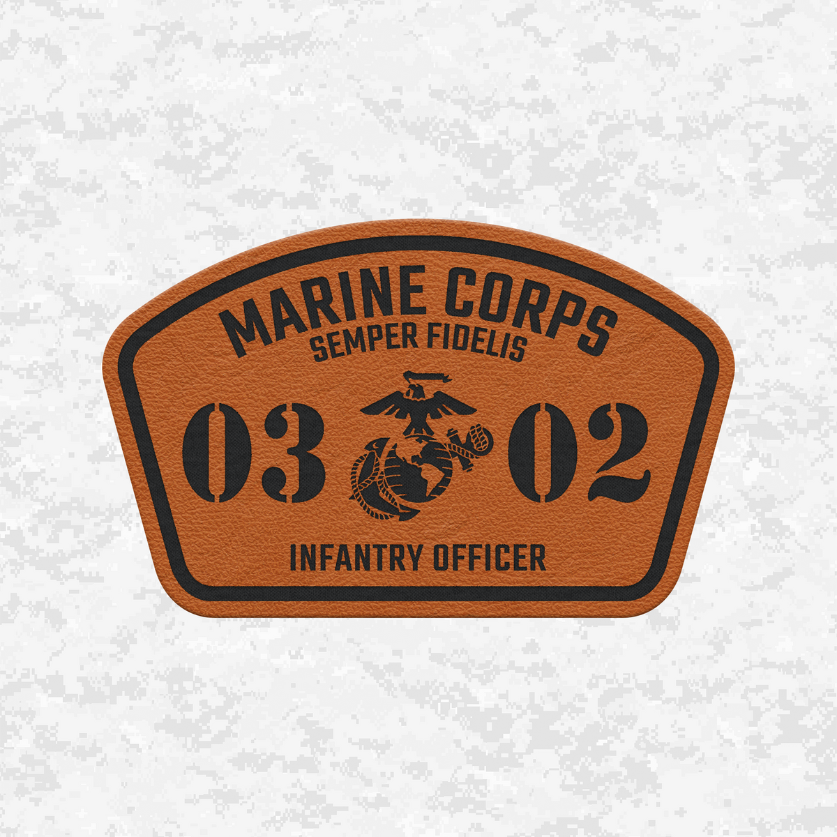 MOS 0302 Infantry Officer | Leather Patch | Velcro Backed