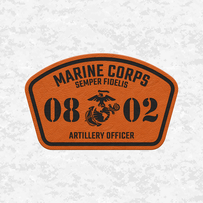 MOS 0802 Artillery Officer | Leather Patch | Velcro Backed