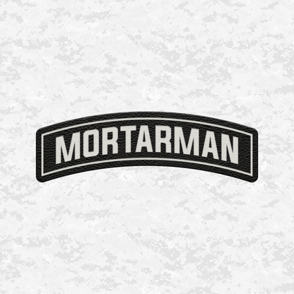 Mortarman Tab Insignia | Leather Patch | Velcro Backed