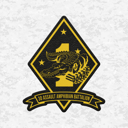 3rd Assault Amphibian Battalion "3rd Tracks" | Leather Patch | Velcro Backed