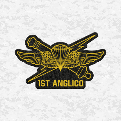 1st ANGLICO | Air Naval Fire | Leather Patch | Velcro Backed