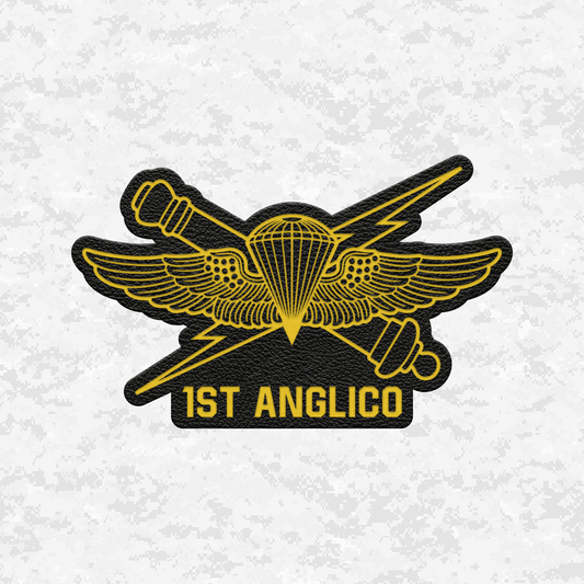 1st ANGLICO | Air Naval Fire | Leather Patch | Velcro Backed