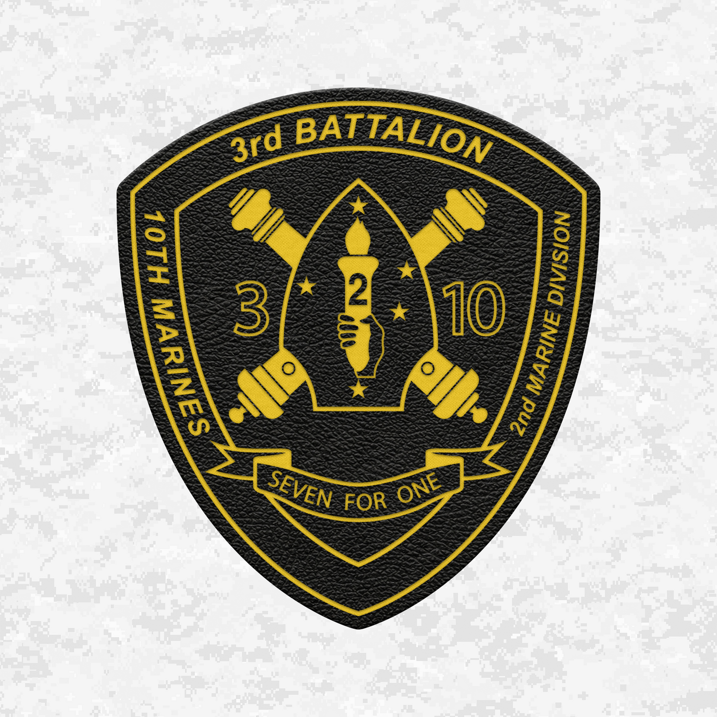 3rd Battalion, 10th Marines Unit "Seven for One" | Leather Patch | Velcro Backed