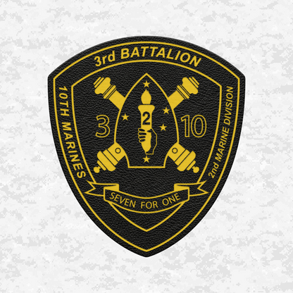 3rd Battalion, 10th Marines Unit "Seven for One" | Leather Patch | Velcro Backed