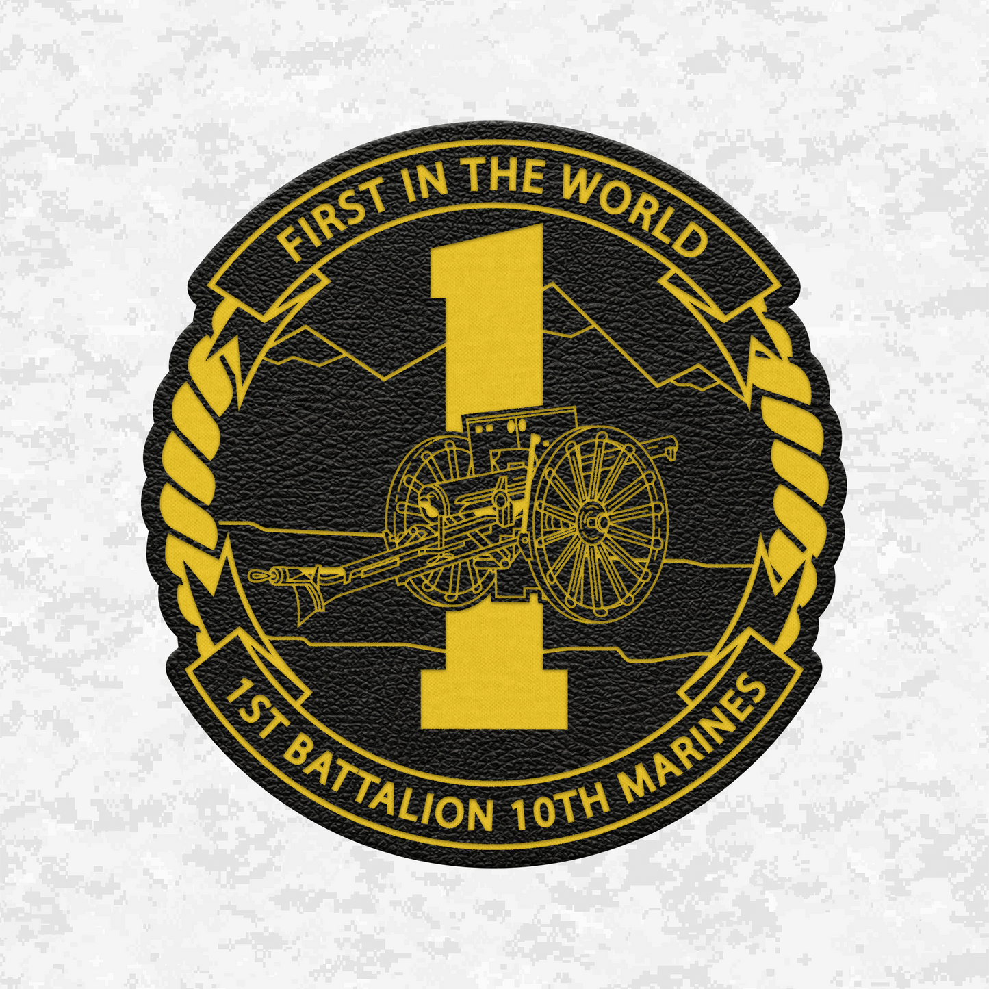 1st Battalion 10th Marines Unit "Nightmare" | Leather Patch | Velcro Backed