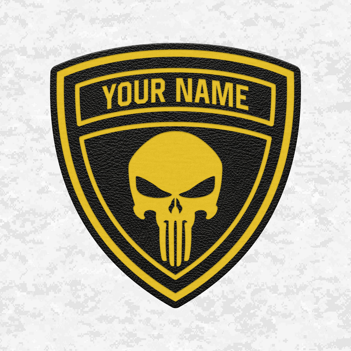 Custom Skull Shield | Leather Patch | Velcro Backed