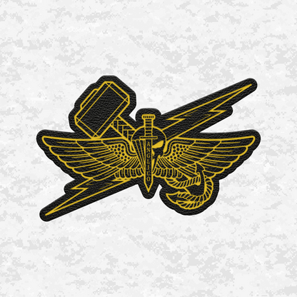 ANGLICO | Sky Lightning & Sea Thunder | Leather Patch | Velcro Backed