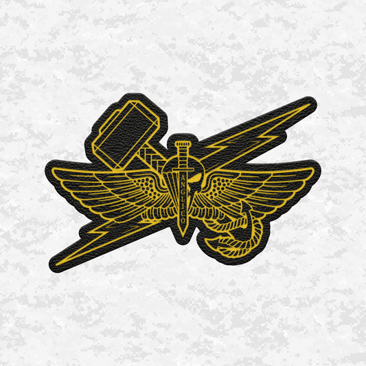 ANGLICO | Sky Lightning & Sea Thunder | Leather Patch | Velcro Backed