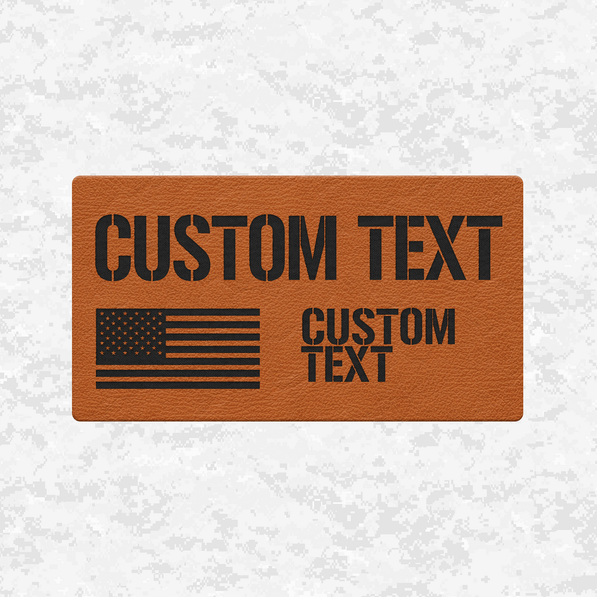 Custom Text Tactical Flag Graphic | Leather Patch | Velcro Backed