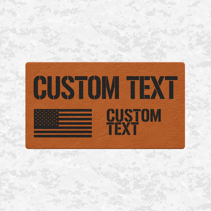 Custom Text Tactical Flag Graphic | Leather Patch | Velcro Backed