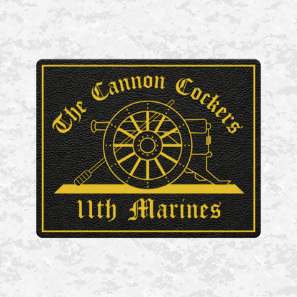 11th Marines Regiment "The Cannon Cockers" | Leather Patch | Velcro Backed