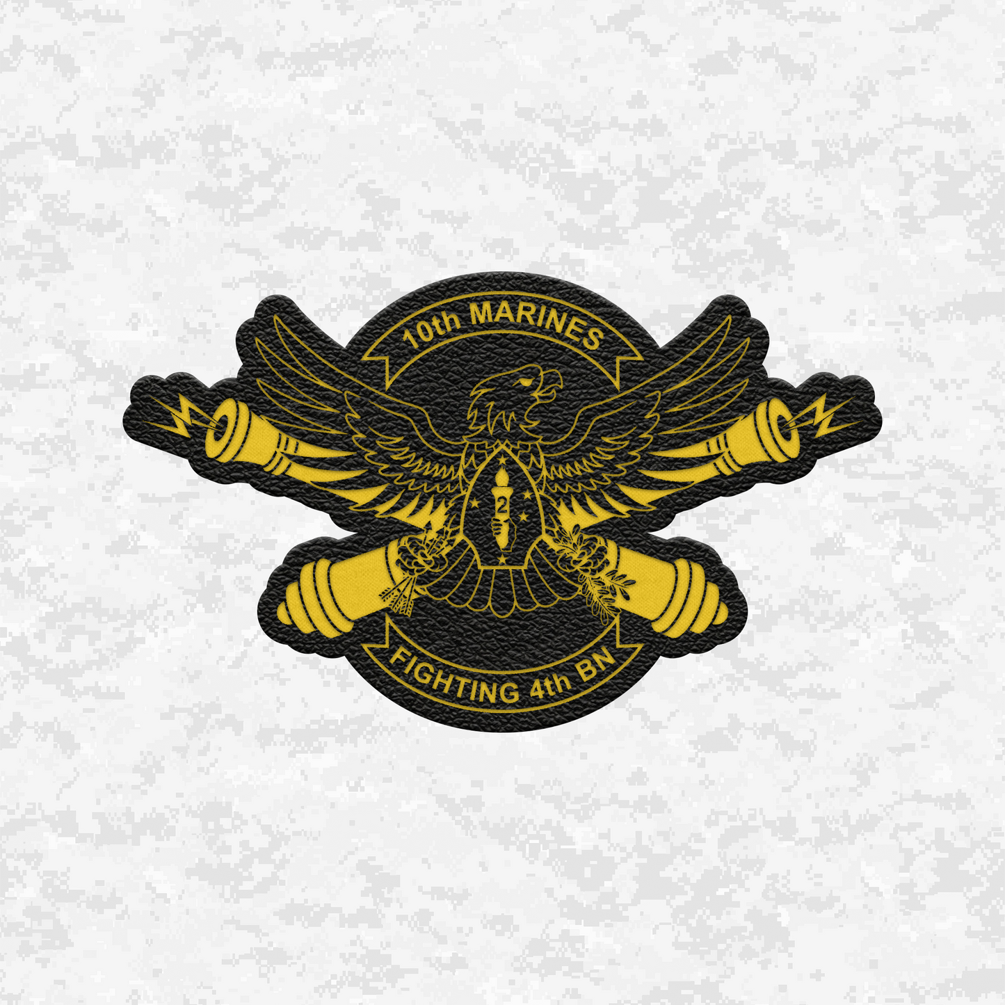 4th Battalion 10th Marines Unit "Fighting 4th" | Leather Patch | Velcro Backed