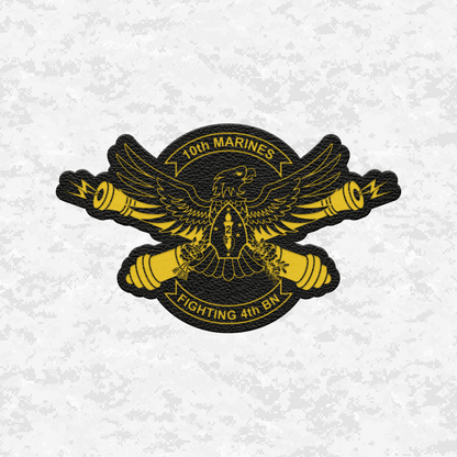 4th Battalion 10th Marines Unit "Fighting 4th" | Leather Patch | Velcro Backed