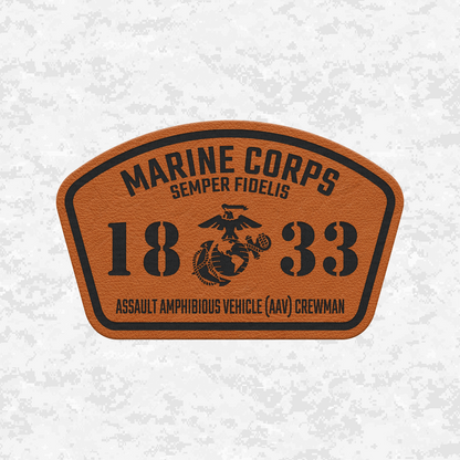 MOS 1833 Assault Amphibious Vehicle (AAV) Crewman | Leather Patch | Velcro Backed