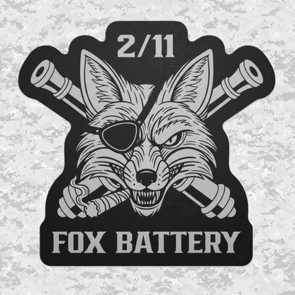 2/11 Fox Battery | Leather Patch | Velcro Backed | Brown / Black