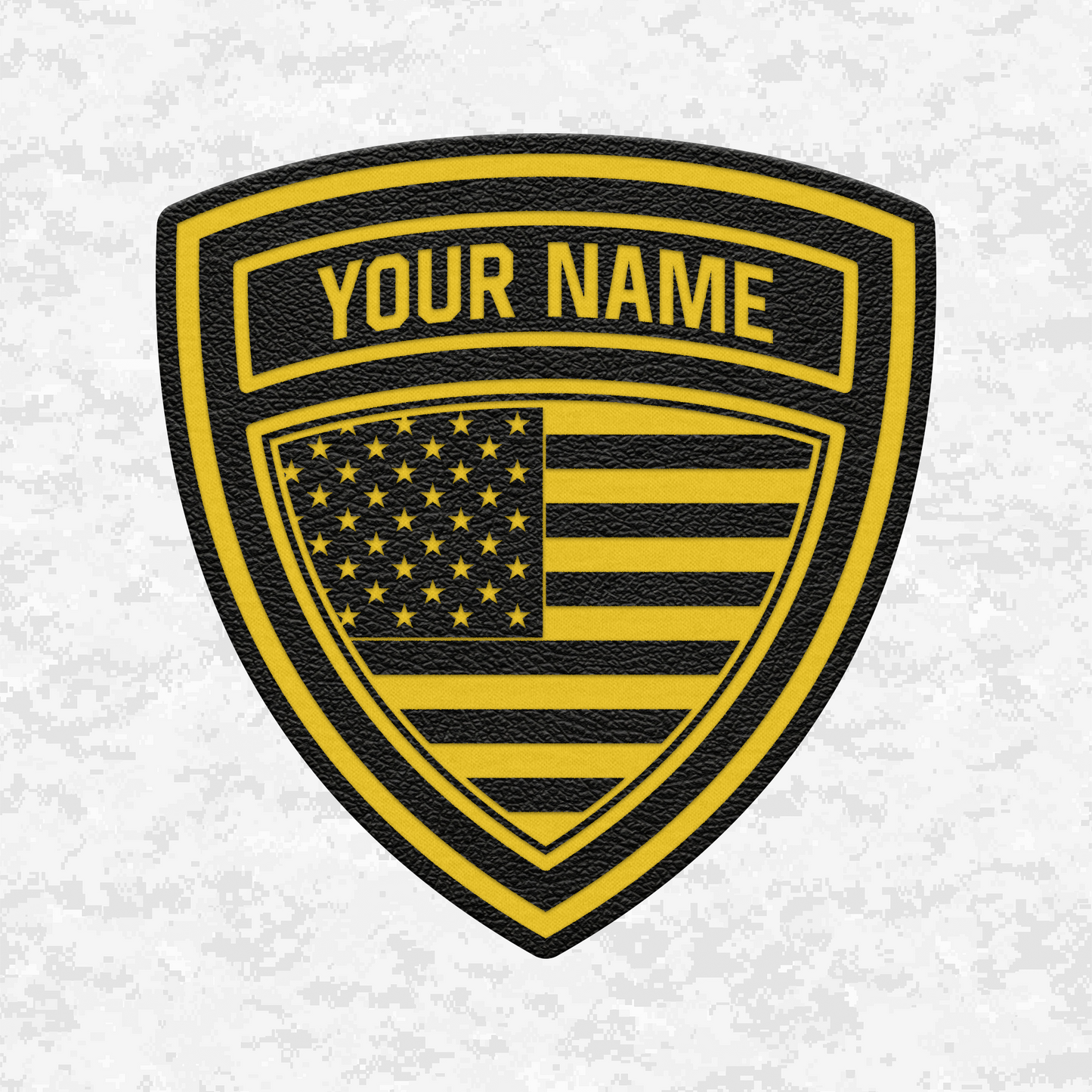 Custom US Flag Shield | Leather Patch | Velcro Backed
