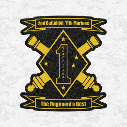 2nd Battalion 11th Marines Unit "Patriot" | Leather Patch | Velcro Backed