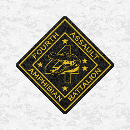 4th Assault Amphibian Battalion "4th Tracks" | Leather Patch | Velcro Backed