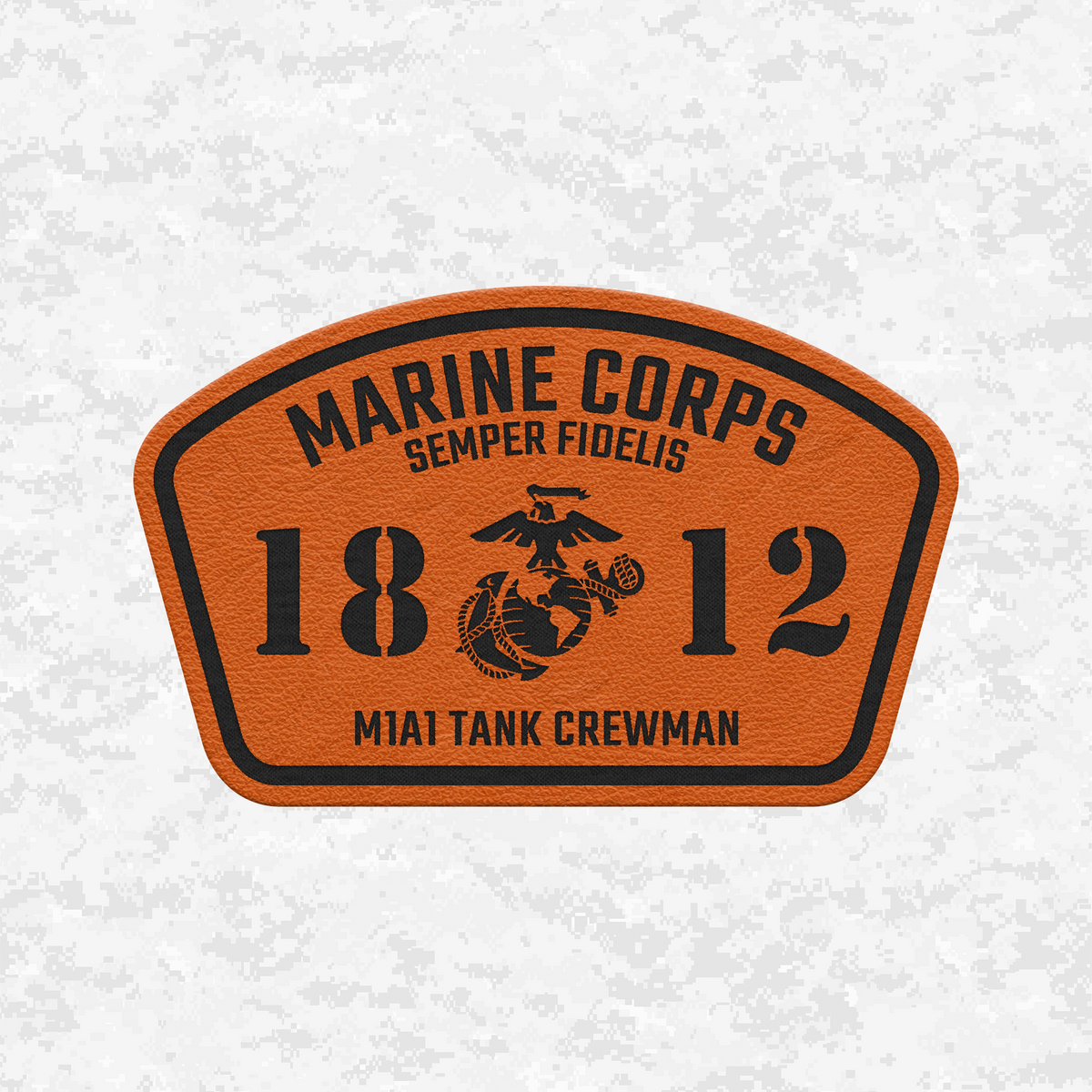 MOS 1812 M1A1 Tank Crewman | Leather Patch | Velcro Backed