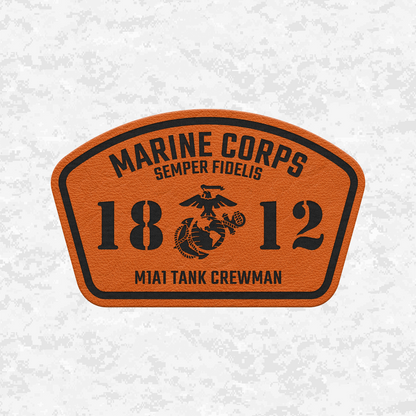 MOS 1812 M1A1 Tank Crewman | Leather Patch | Velcro Backed