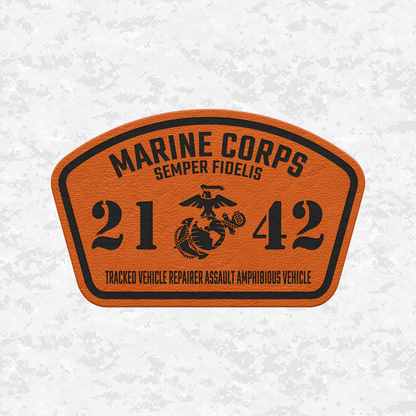 MOS 2142 Tracked Vehicle Repairer Assault Amphibious Vehicle | Leather Patch | Velcro Backed