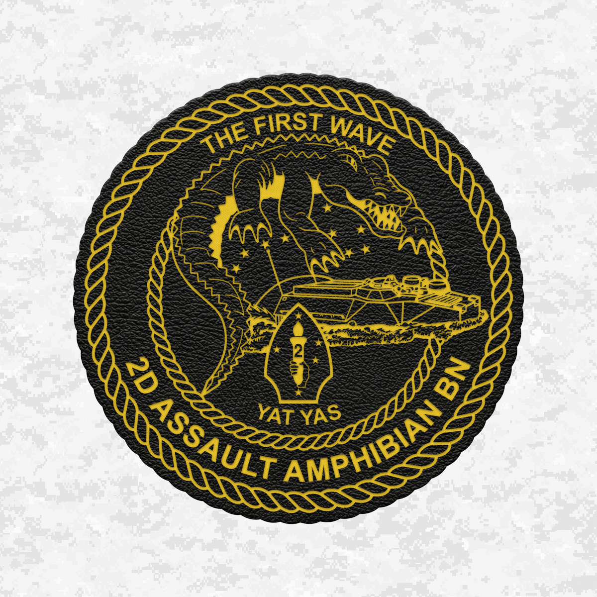 2nd Assault Amphibian Battalion "The First Wave" | Leather Patch | Velcro Backed