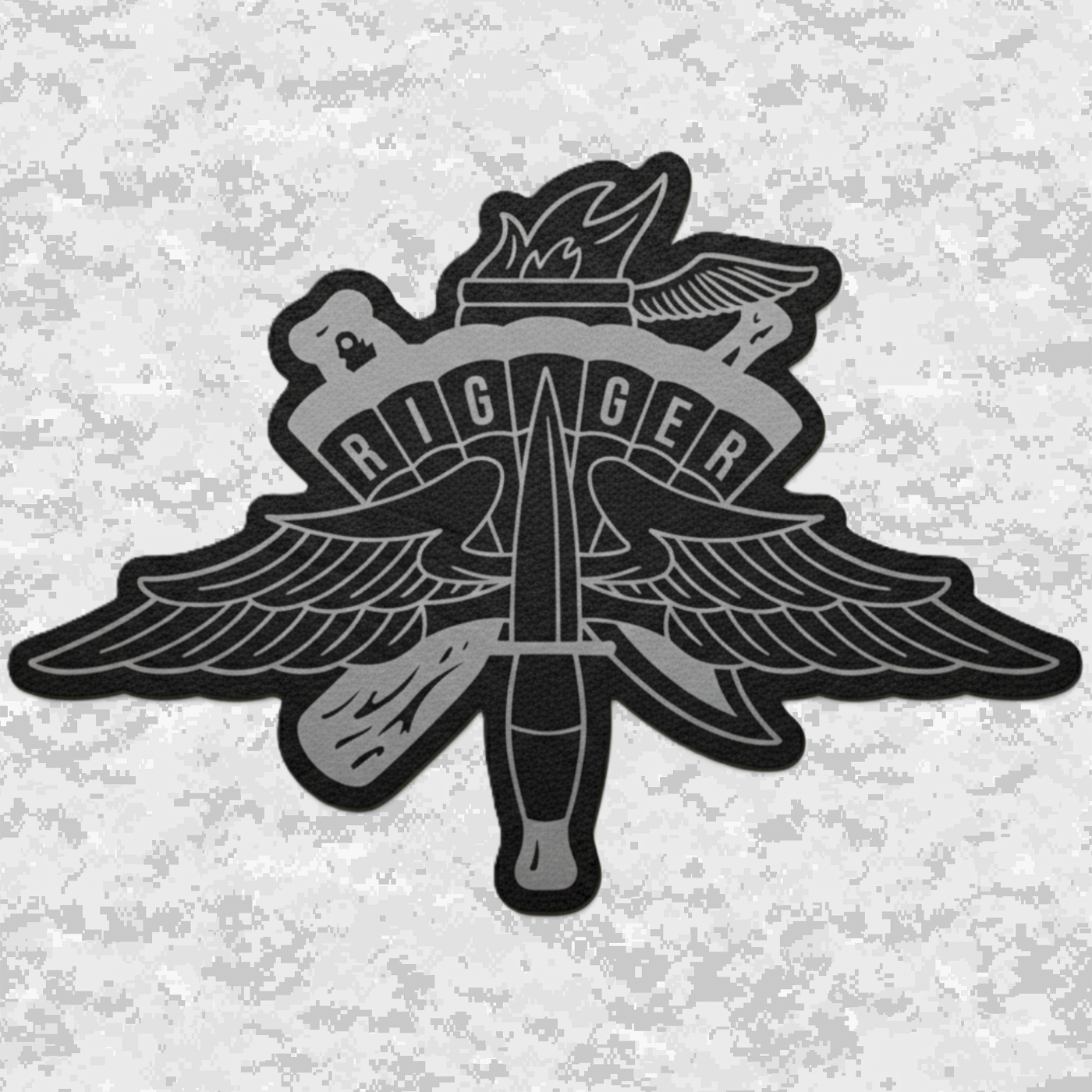 Parachute Rigger Elite (Specialized Design) | Leather Patch | Velcro Backed | Brown / Black