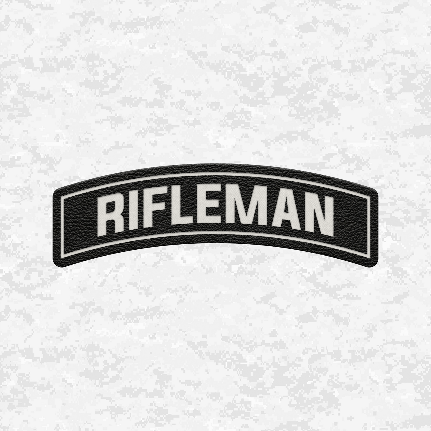 Rifleman Tab Insignia | Leather Patch | Velcro Backed