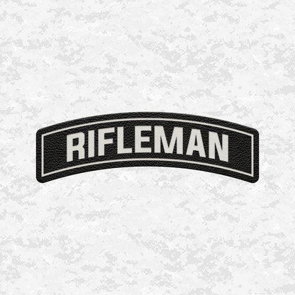 Rifleman Tab Insignia | Leather Patch | Velcro Backed