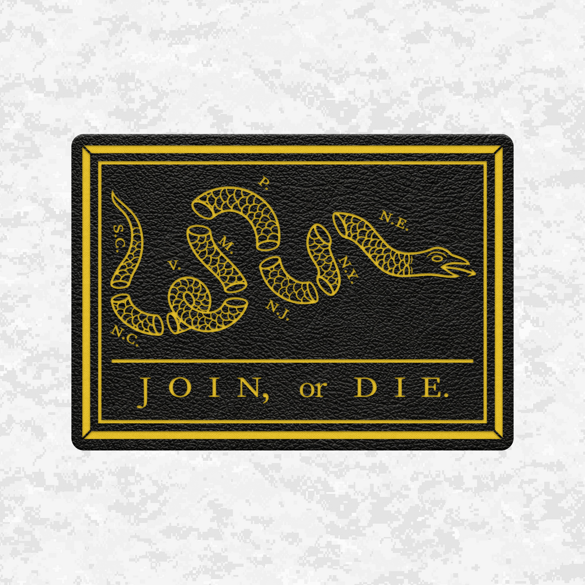 Join Or Die "Benjamin Franklin Snake Emblem" | Leather Patch | Velcro Backed