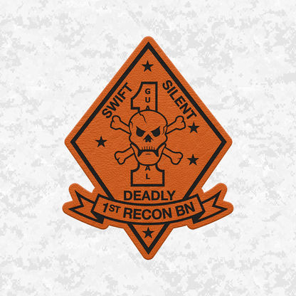 1st Reconnaissance Battalion Unit ¨Swift, Silent, Deadly¨ | Leather Patch | Velcro Backed