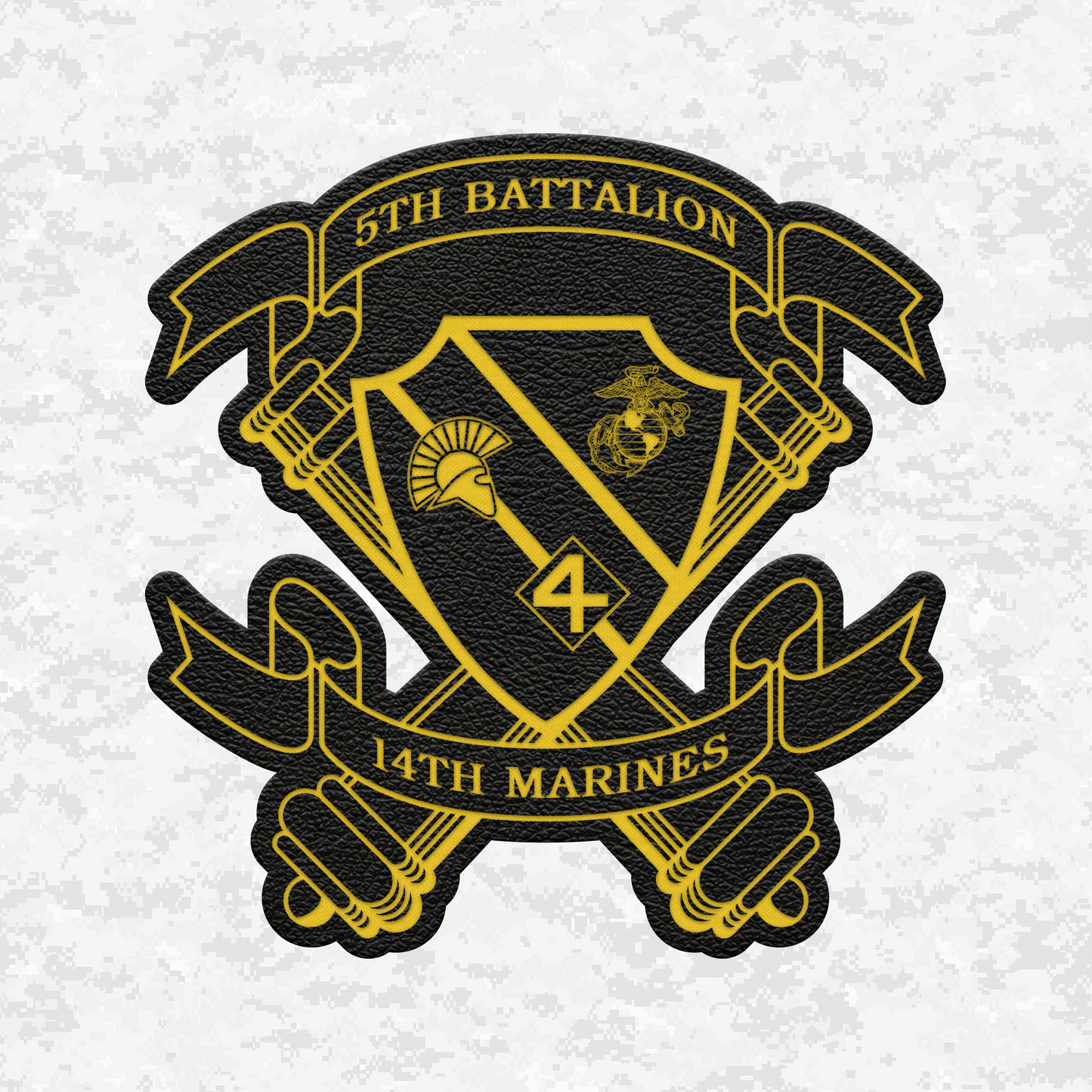 5th Battalion 14th Marines Unit "Sharphunter" | Leather Patch | Velcro Backed
