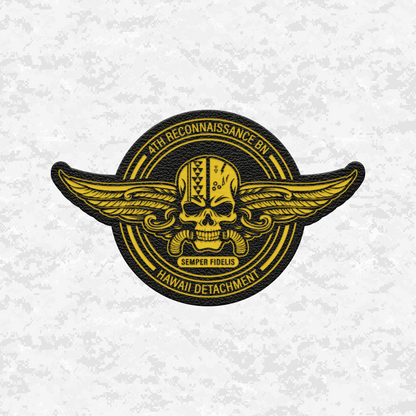 4th Reconnaissance Battalion | Hawaii Det. | Leather Patch | Velcro Backed