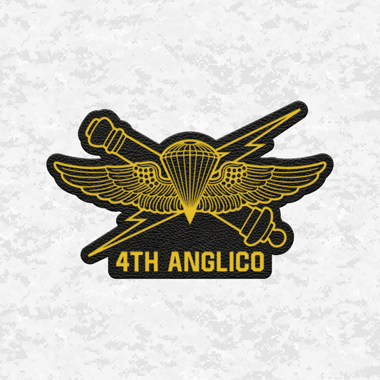 4th ANGLICO | Air Naval Fire | Leather Patch | Velcro Backed