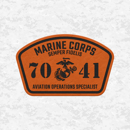 MOS 7041 Aviation Operations Specialist | Leather Patch | Velcro Backed