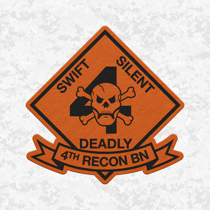 4th Reconnaissance Battalion Unit "Swift, Silent, Deadly" #1 | Leather Patch | Velcro Backed