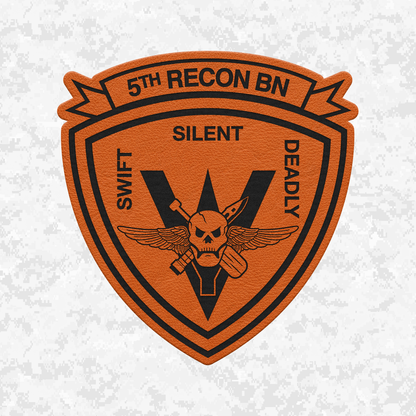 5th Reconnaissance Battalion Unit "Swift, Silent, Deadly" | Leather Patch | Velcro Backed