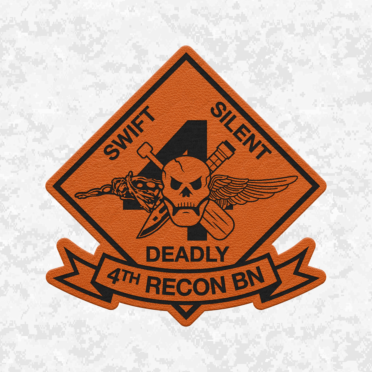 4th Reconnaissance Battalion Unit "Swift, Silent, Deadly" #2 | Leather Patch | Velcro Backed