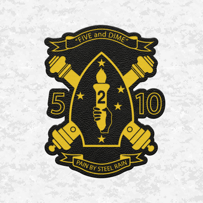 5th Battalion 10th Marines Unit "Five and Dime" | Leather Patch | Velcro Backed