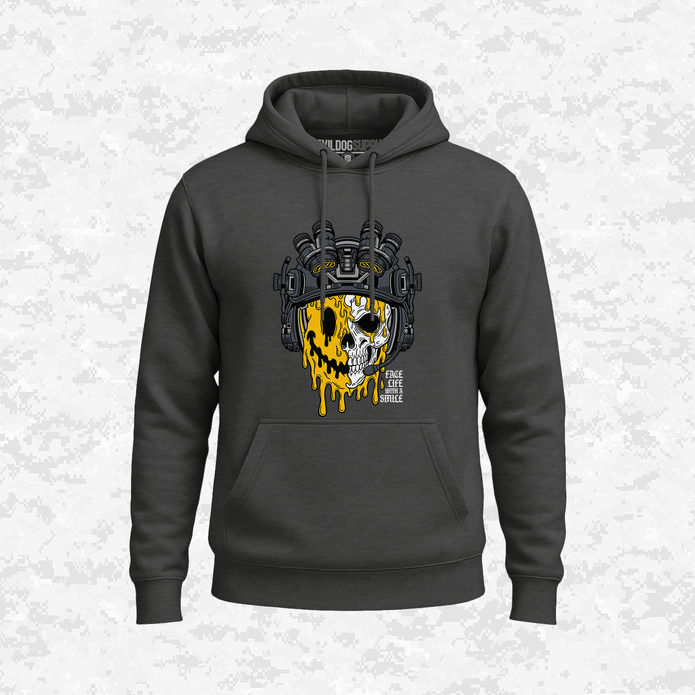Face Life with a Smile | Tactical Skull | Hoodie